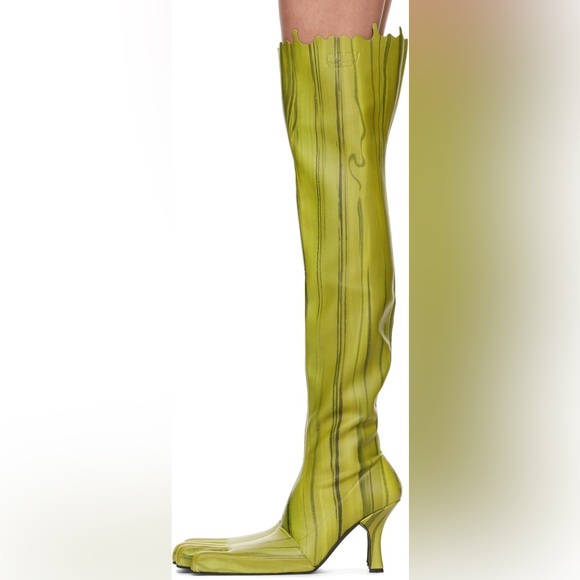 AVAVAV Green Very Slimy Feet Thigh High Boots Size 41 Runway Collection RARE - Picture 15 of 16